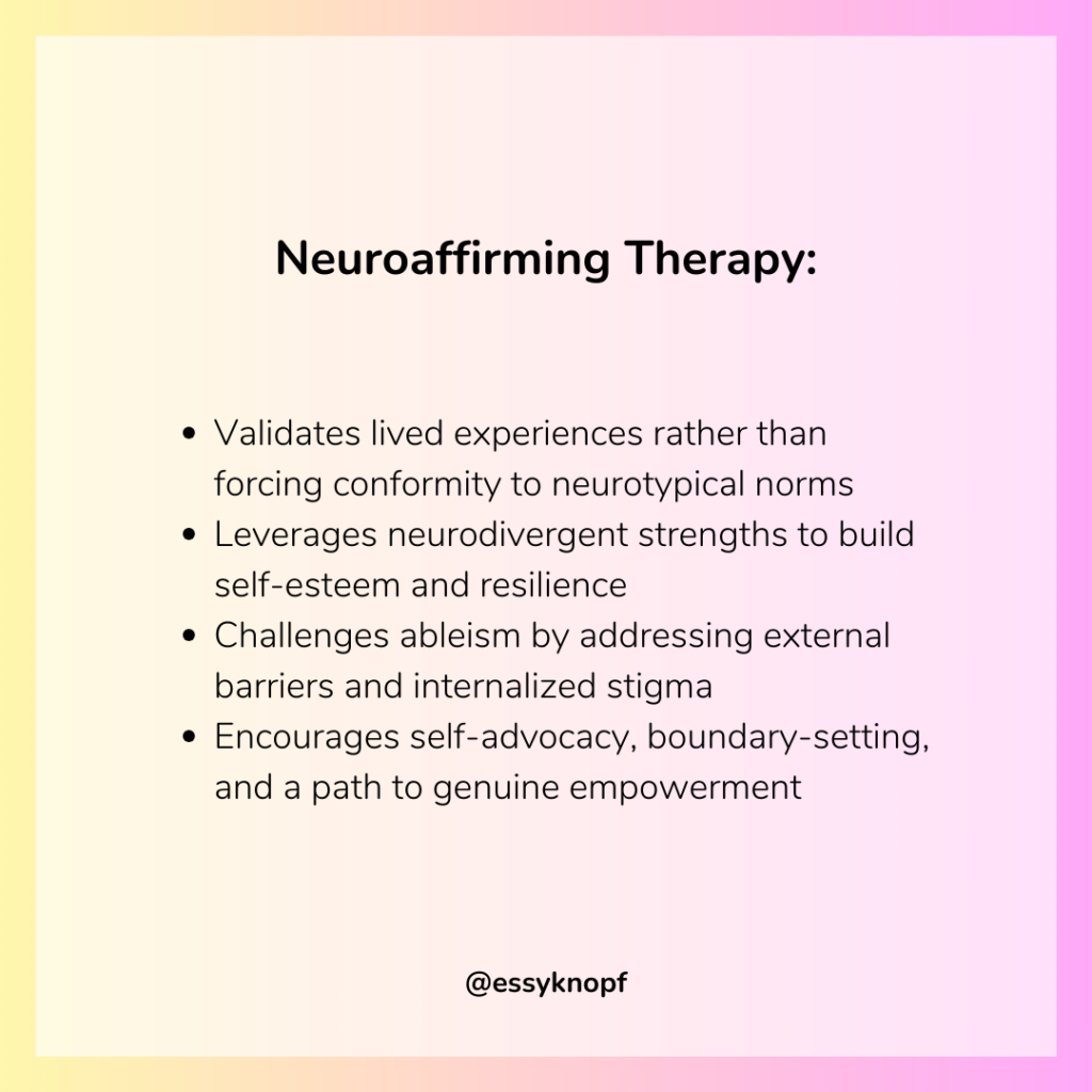 Essy Knopf neuroaffirming therapy