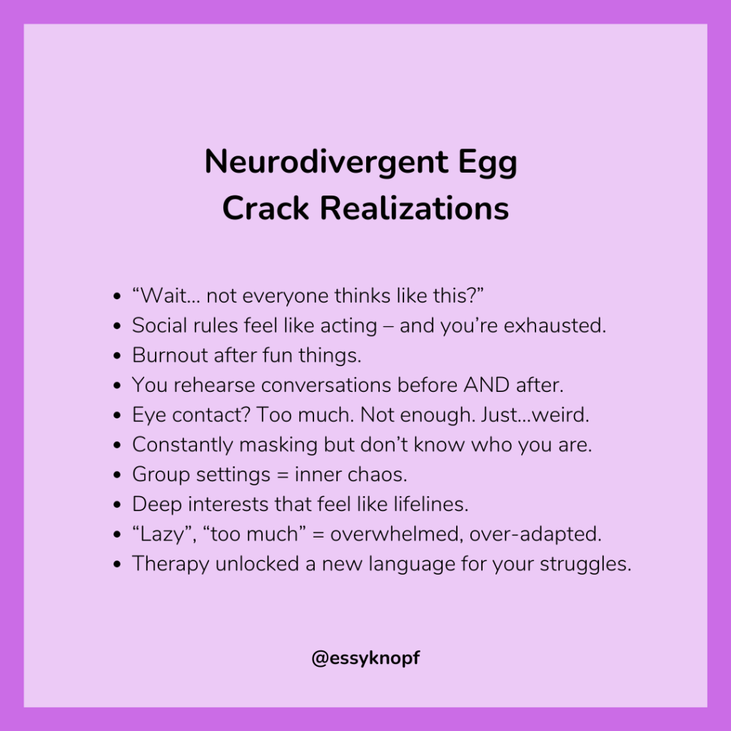 Essy Knopf neurodivergent egg crack