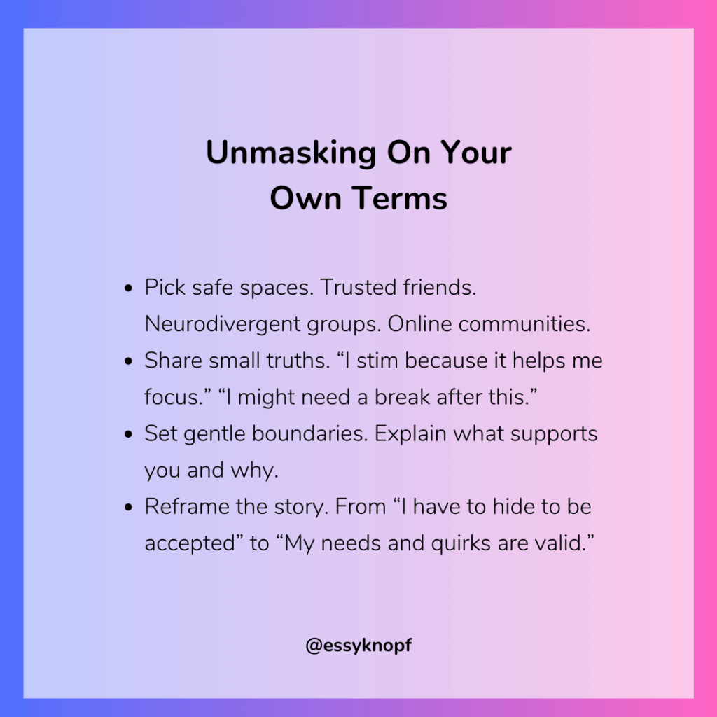 Essy Knopf neurodivergent unmasking