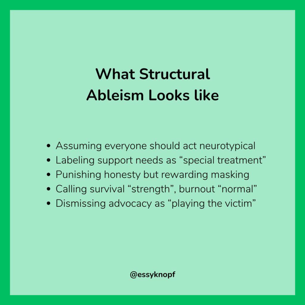 Essy Knopf structural ableism